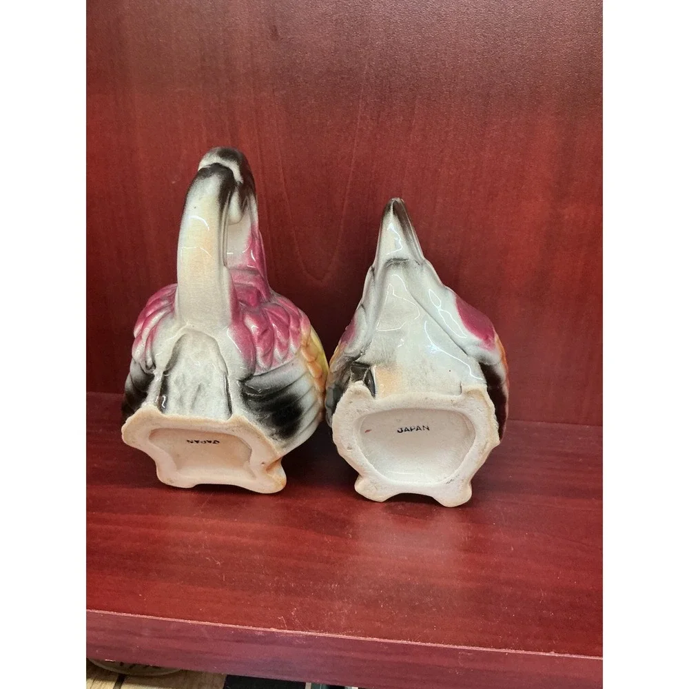 Vintage Rooster Hen Salt Pepper Shakers Sugar/Creamer Ceramic Made in‎ Japan